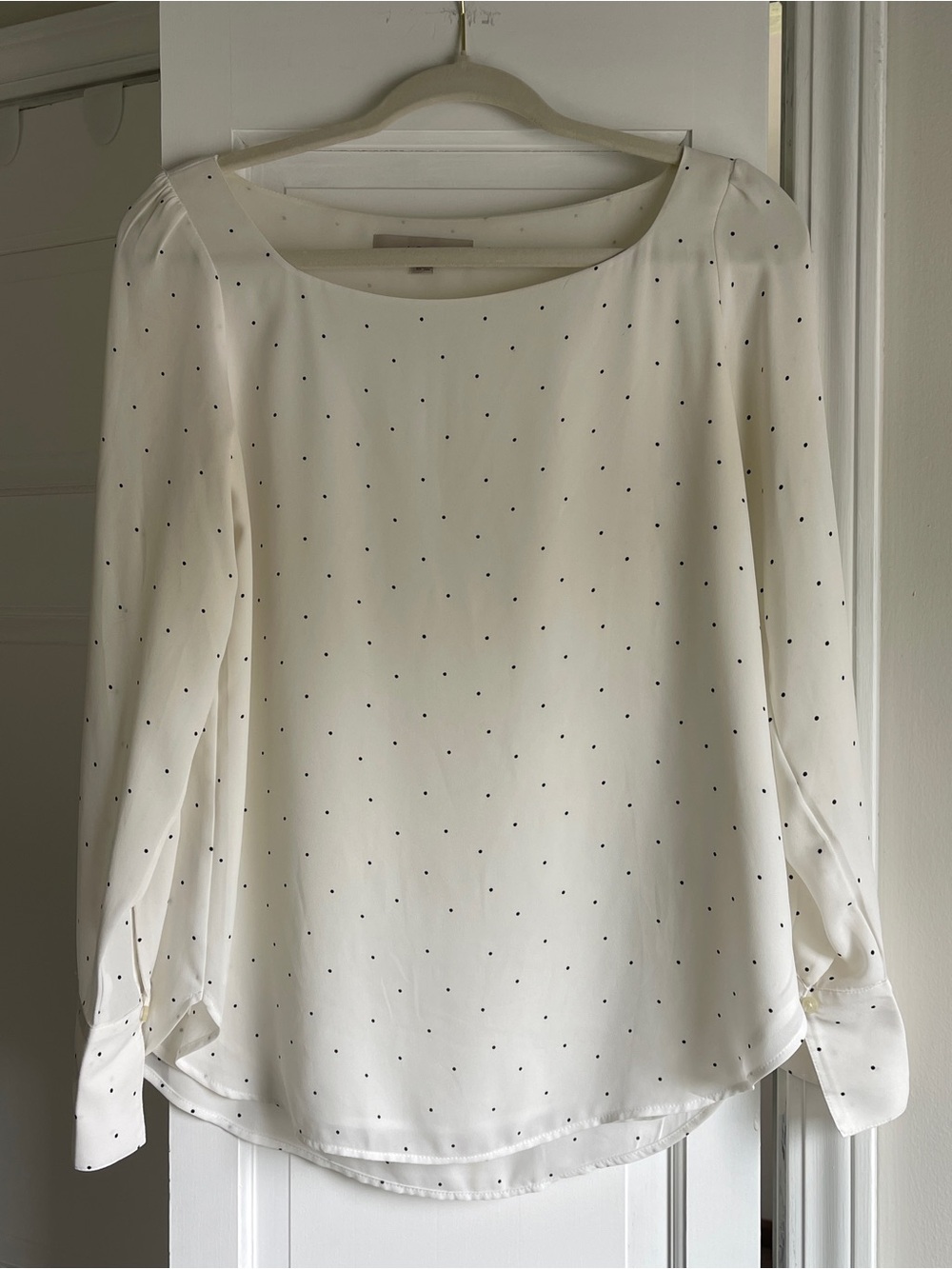 LOFT Long Sleeve Polka Dot Blouse